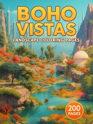 Boho Vistas – 200 Landscape Coloring Pages